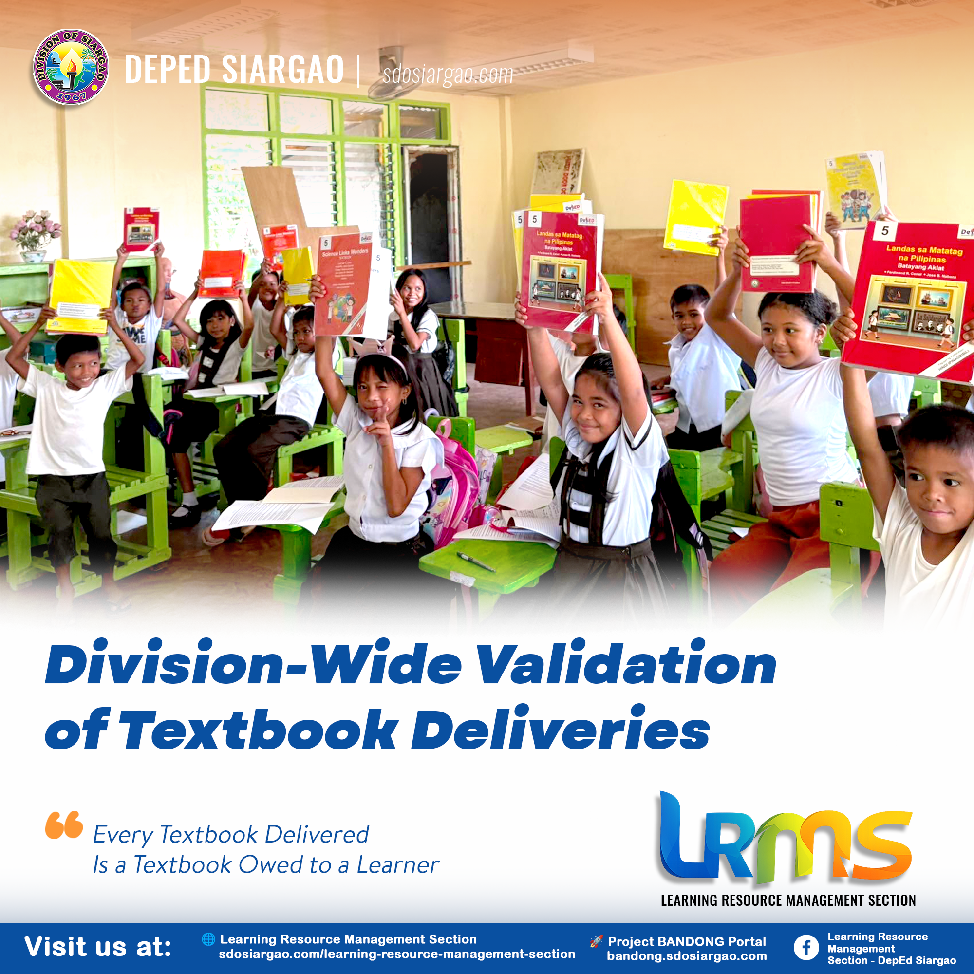 𝗦𝗗𝗢 𝗦𝗶𝗮𝗿𝗴𝗮𝗼 𝗟𝗥 𝗦𝗲𝗰𝘁𝗶𝗼𝗻 𝗖𝗼𝗻𝗱𝘂𝗰𝘁𝘀 𝗗𝗶𝘃𝗶𝘀𝗶𝗼𝗻-𝗪𝗶𝗱𝗲 𝗩𝗮𝗹𝗶𝗱𝗮𝘁𝗶𝗼𝗻 𝗼𝗳 𝗧𝗲𝘅𝘁𝗯𝗼𝗼𝗸 𝗗𝗲𝗹𝗶𝘃𝗲𝗿𝗶𝗲𝘀